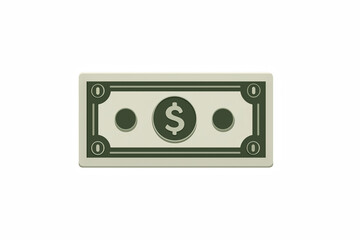 Fototapeta premium Paper dollar bill icon — cutout