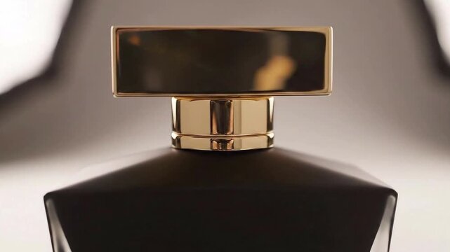 Elegant perfume bottle with gold cap