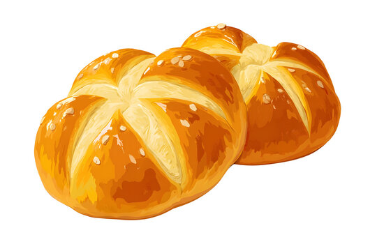 Traditional easter bread illustration