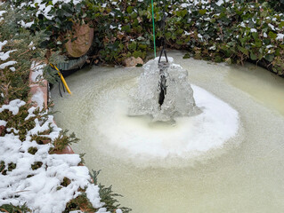 Eis, Brunnen, Winter, Wasser, Deich, Frost