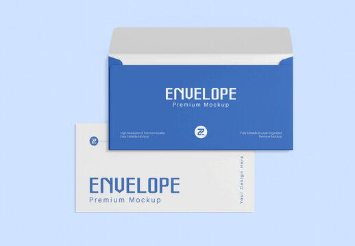 Top View Envelope Mockup Template