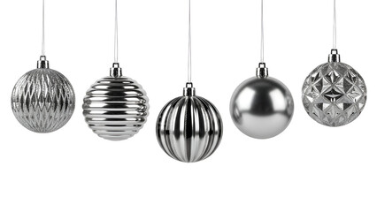 Elegant silver christmas ornaments