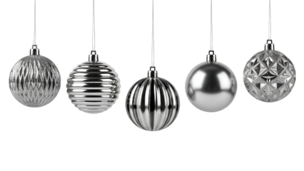 Elegant silver christmas ornaments