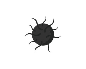 Virus icon. Silhouette virus illustration for medical, healthcare, biology, infection, pandemic and disease awareness isolated on white background
