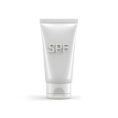 sunscreen spf 3d rendering isolated on white background cartoon plastic style icon