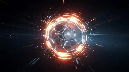 Futuristic soccer ball in orbit - Powered by Adobe