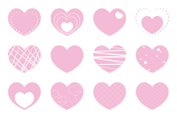 Collection of hand drawn hearts