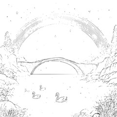 Conceptual Empty Space with Deep Black Tone