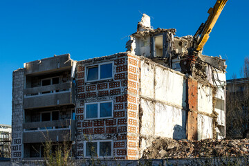 Abriss eines Wohnblocks