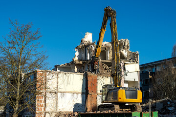 Abriss eines Wohnblocks