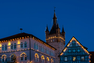 Bad Wimpfen mit Weihnachtsbeleuchtung