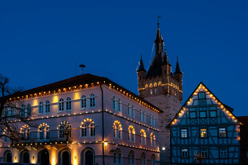 Bad Wimpfen mit Weihnachtsbeleuchtung