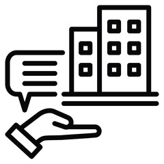 Company Description Icon Line Vector Illustration