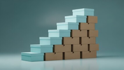 Building blocks stacked ascending growth concept