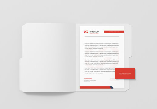 Presentaion Folder Mockup with Business Card