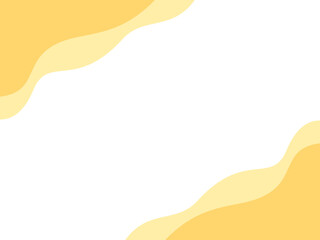 Vector illustration of Frame background with overlapping fluid shapes at the top left and bottom right (yellow)