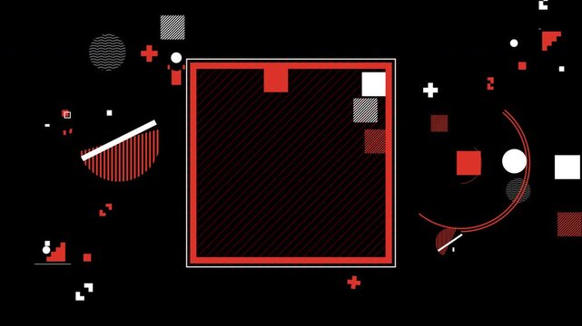 Graphic element animation motion on black abstract background. Isolated with alpha channel Quick time Prores 444 encode. Romantic greeting text for overlay your video.