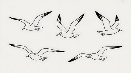 Obraz premium vector illustration of a set of birds