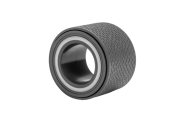 Cylindrical rubber roller with intricate pattern