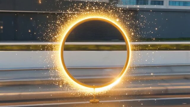 abstract background with golden rings