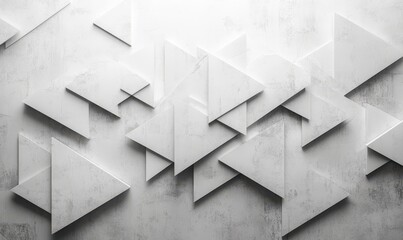 Abstract white background with texture pattern, layered geometric triangle shapes, white and grey glossy squares, abstract tech banner design. Graphic design element stripes concept for web, flyer