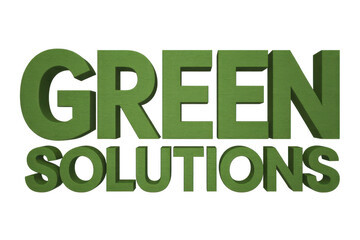 Fototapeta premium Green Solutions 3D Typography