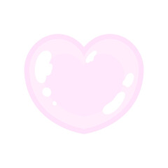 ぷっくり光沢ピンクハートボタン♪PNG