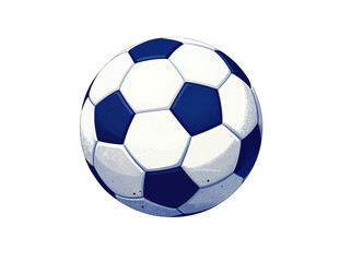 Naklejka premium Blue and white classic soccer ball isolated