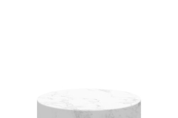 White marble product display stand. (Transparent png file)