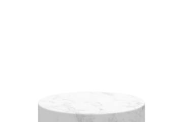 White marble product display stand. (Transparent png file)
