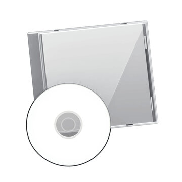 Blank CD disc with case isolated