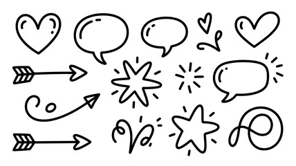 set of hand drawn arrows