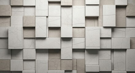 Abstract 3d geometric pattern white and green blocks seamless texture