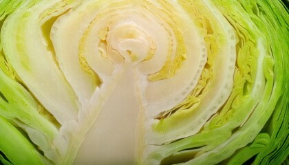 Close-up of a Freshly Cut Iceberg Lettuce Head.