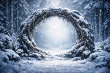 Enchanted Portal in a Winter Landscape