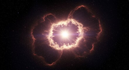 Abstract cosmic void background showing intense light and spacetime distortion, perfect for scientific themes, portal, limit, futuristic