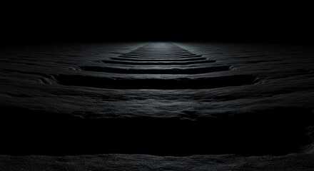 Deep silent chasm stretching into infinity, representing the absolute void where all sound dissipates without response, blank, soundless, solitude