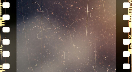Vintage Film Strip with Old Film Texture and Distressed Effects