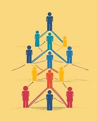 Leadership diagram flat design organizational growth theme animation colored pastel