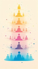 Leadership diagram flat design organizational growth theme animation colored pastel