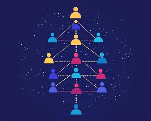 Leadership diagram flat design organizational growth theme animation colored pastel