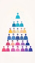 Leadership diagram flat design organizational growth theme animation colored pastel