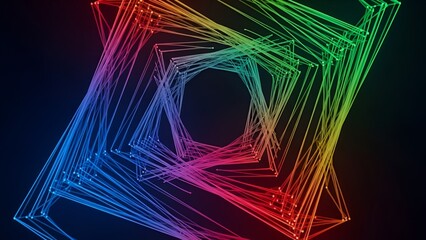 Abstract glowing spiral design with vibrant colors and dynamic perspective