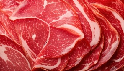 Close-up of Freshly Sliced Raw Pork Meat - A Culinary Delight.