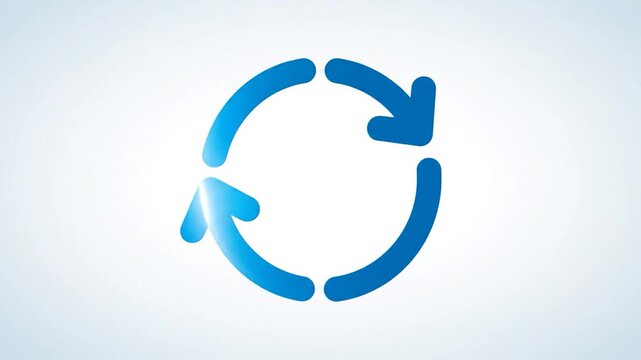 Blue Circular Arrow Animation - Seamless Loop for Dynamic Presentations.