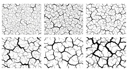 Close-up of Cracked Dry Earth Surface Showing Different Patterns and Textures