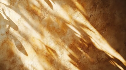 Golden hour shadows on textured wall. Indoor light.  Possible use Home decor, interior design, background
