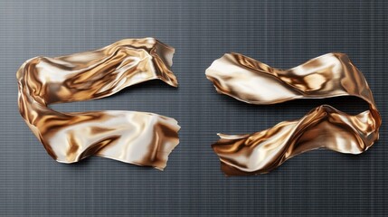 Abstract Gold Fabric Drape on Dark Background