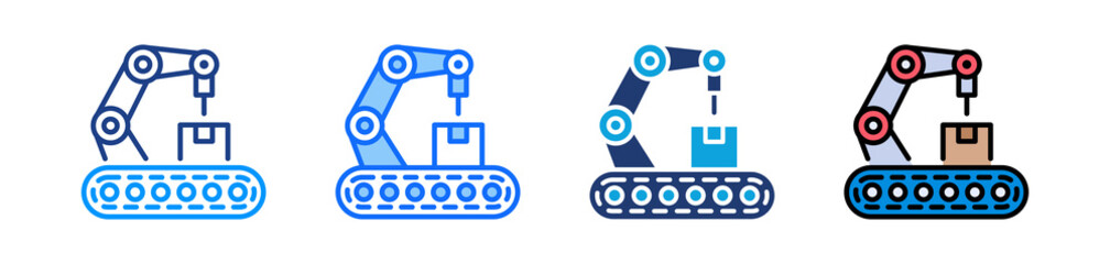 Obraz premium Manufacturing Icon, Multiple Style Collection Set 