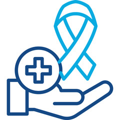 Fototapeta premium Cancer Care line color icon